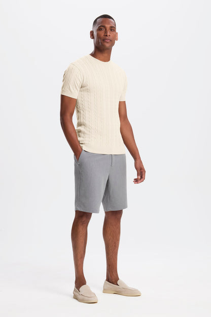 DAS KABEL-KURZARM-T-SHIRT